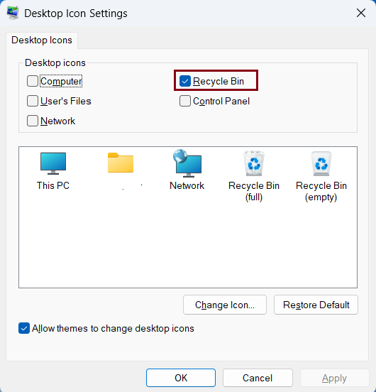 how-hide-disable-recycle-bin-desktop-icon-setting-uncheck-option